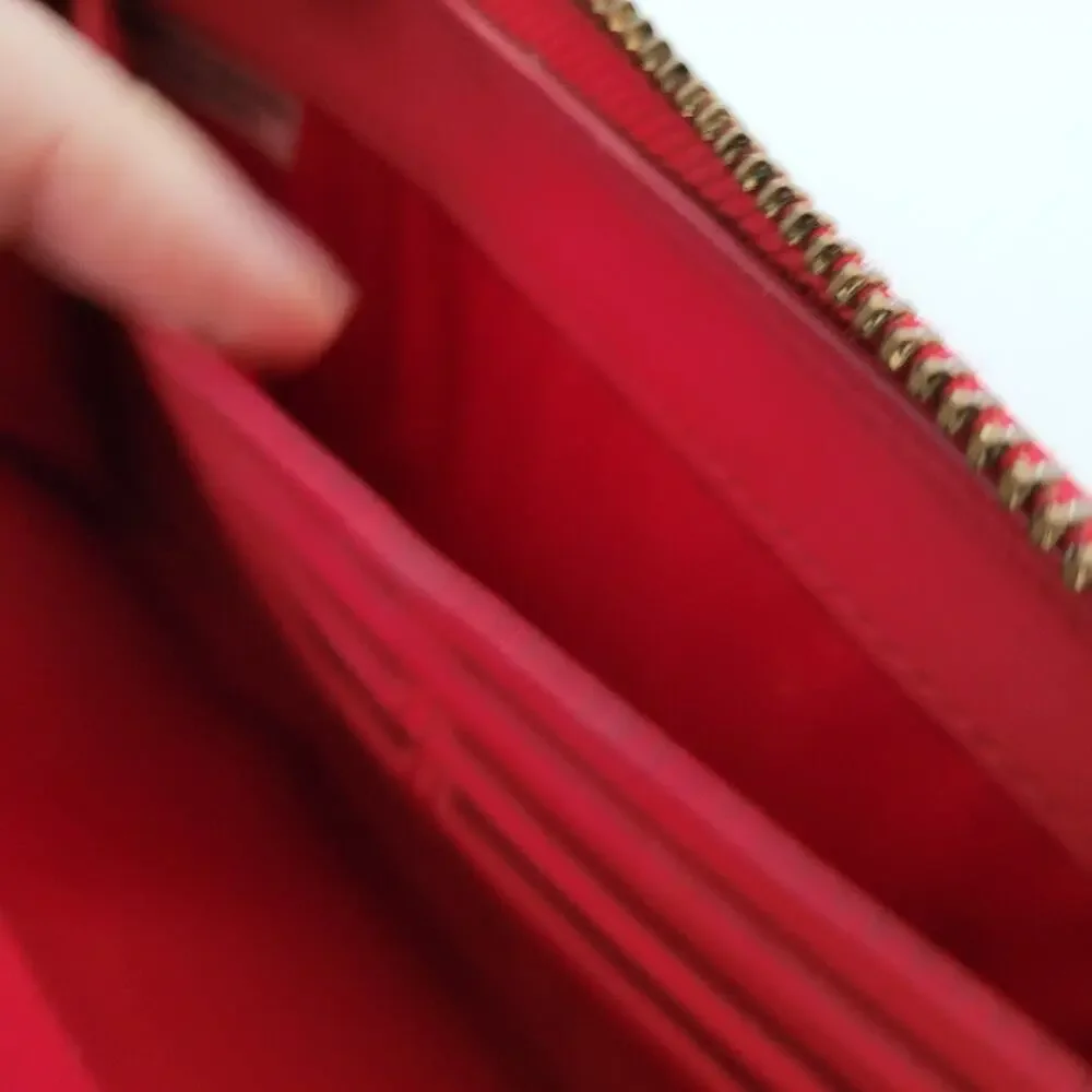 Coach‎ Leather Wallet Croc Salomon Red Zip Around Large Clutch Geniue Leather